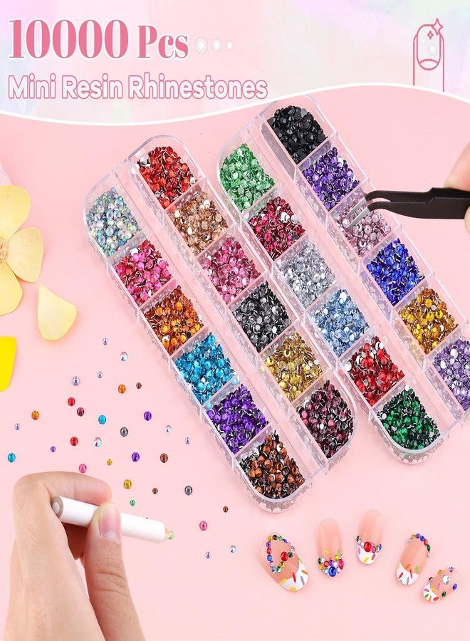 BELLEBOOST 10000Pcs Small Resin Rhinestones for Nail Art, Colorful 2/3MM Flatback Bedazzling Gems, Nail Rhinestones and Gems Crystals Charms for Acrylic Tips Manicure Decor - Image 2